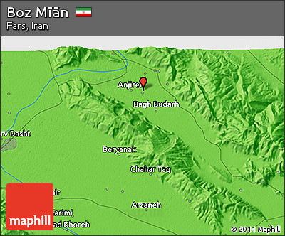 Political 3D Map of Boz Mīān