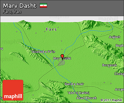Political 3D Map of Marv Dasht