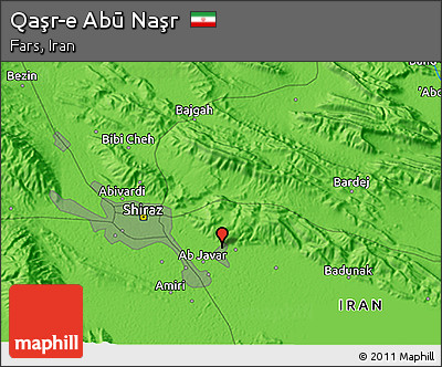 Political 3D Map of Qaşr-e Abū Naşr