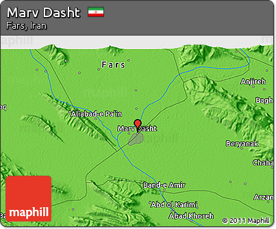 Political 3D Map of Marv Dasht