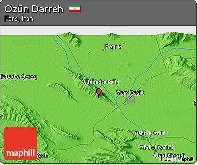 Political 3D Map of Ozūn Darreh