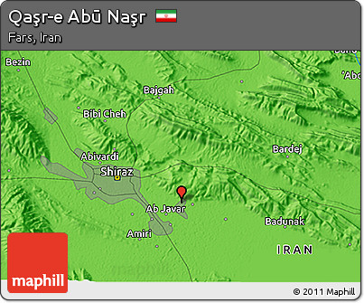Political 3D Map of Qaşr-e Abū Naşr