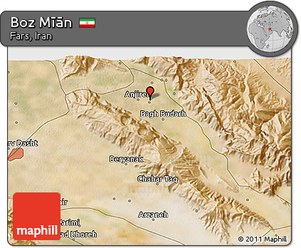 Satellite 3D Map of Boz Mīān