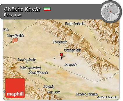 Satellite 3D Map of Chāsht Khvār