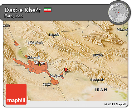 Satellite 3D Map of Dast-e Kheẕr