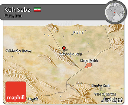 Satellite 3D Map of Kūh Sabz