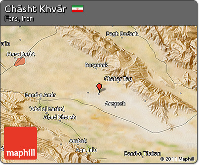 Satellite 3D Map of Chāsht Khvār