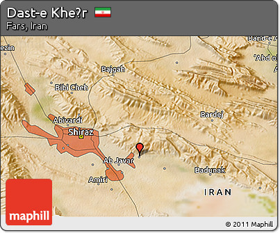 Satellite 3D Map of Dast-e Kheẕr