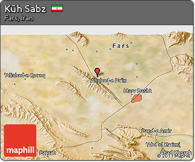 Satellite 3D Map of Kūh Sabz