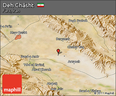 Satellite 3D Map of Deh Chāsht