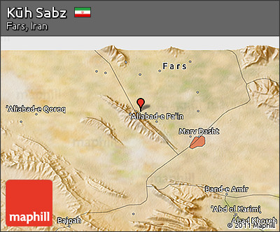 Satellite 3D Map of Kūh Sabz