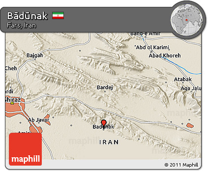 Shaded Relief 3D Map of Bādūnak