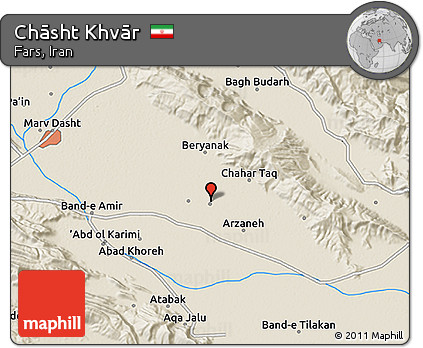 Shaded Relief 3D Map of Chāsht Khvār