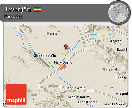 Shaded Relief 3D Map of Jevenjān
