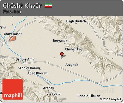 Shaded Relief 3D Map of Chāsht Khvār