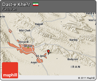 Shaded Relief 3D Map of Dast-e Kheẕr