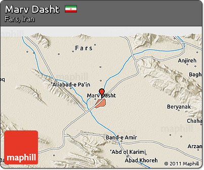 Shaded Relief 3D Map of Marv Dasht