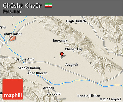 Shaded Relief 3D Map of Chāsht Khvār