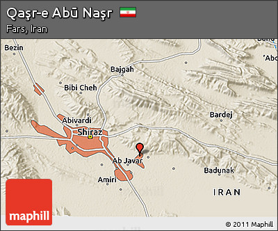 Shaded Relief 3D Map of Qaşr-e Abū Naşr