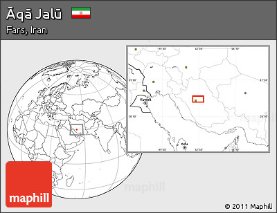 Blank Location Map of Āqā Jalū