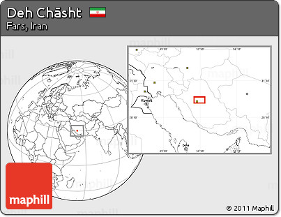 Blank Location Map of Deh Chāsht