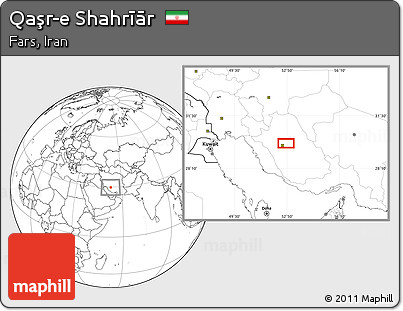 Blank Location Map of Qaşr-e Shahrīār