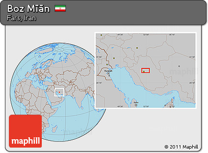 Gray Location Map of Boz Mīān
