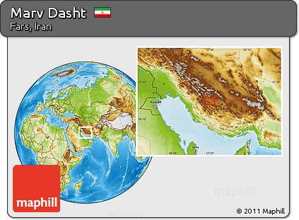 Physical Location Map of Marv Dasht