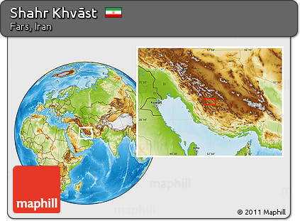Physical Location Map of Shahr Khvāst