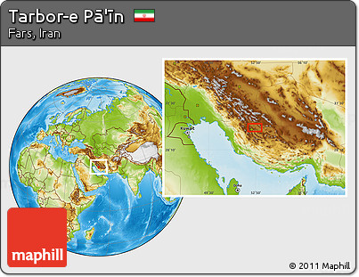 Physical Location Map of Tarbor-e Pā'īn
