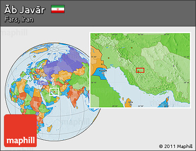 Political Location Map of Āb Javār