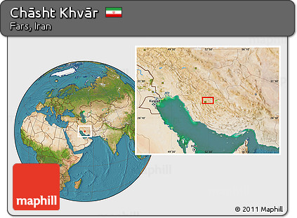 Satellite Location Map of Chāsht Khvār