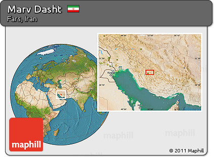 Satellite Location Map of Marv Dasht