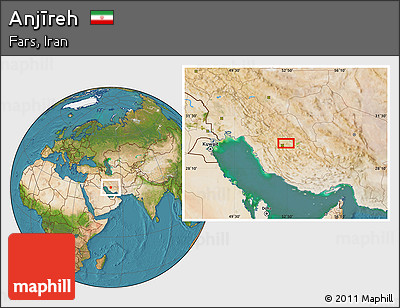 Satellite Location Map of Anjīreh