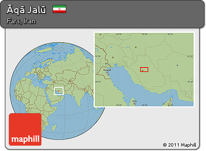 Savanna Style Location Map of Āqā Jalū