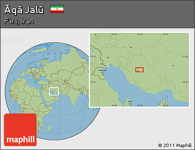 Savanna Style Location Map of Āqā Jalū
