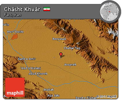 Physical Map of Chāsht Khvār