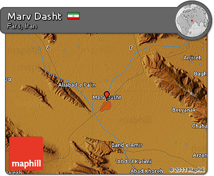 Physical Map of Marv Dasht
