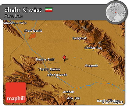 Physical Map of Shahr Khvāst