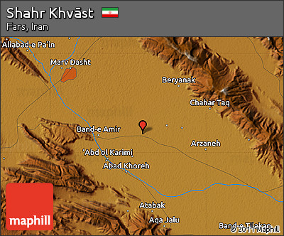 Physical Map of Shahr Khvāst