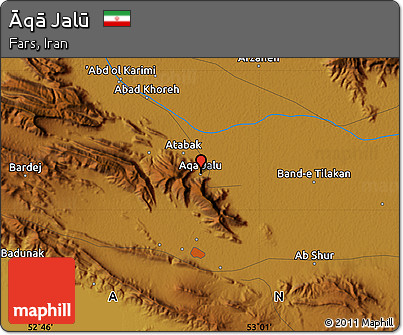 Physical Map of Āqā Jalū