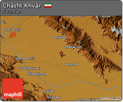 Physical Map of Chāsht Khvār