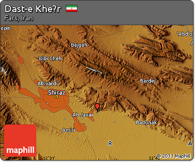 Physical Map of Dast-e Kheẕr
