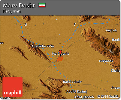 Physical Map of Marv Dasht