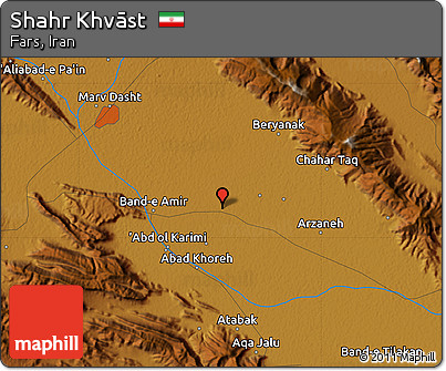 Physical Map of Shahr Khvāst