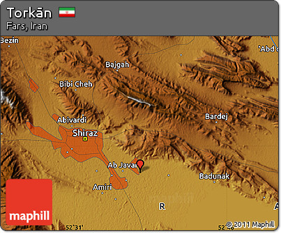 Physical Map of Torkān