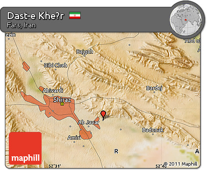 Satellite Map of Dast-e Kheẕr