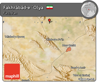 Satellite Map of Fakhrābād-e `Olya