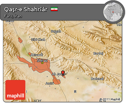 Satellite Map of Qaşr-e Shahrīār