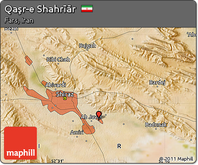 Satellite Map of Qaşr-e Shahrīār